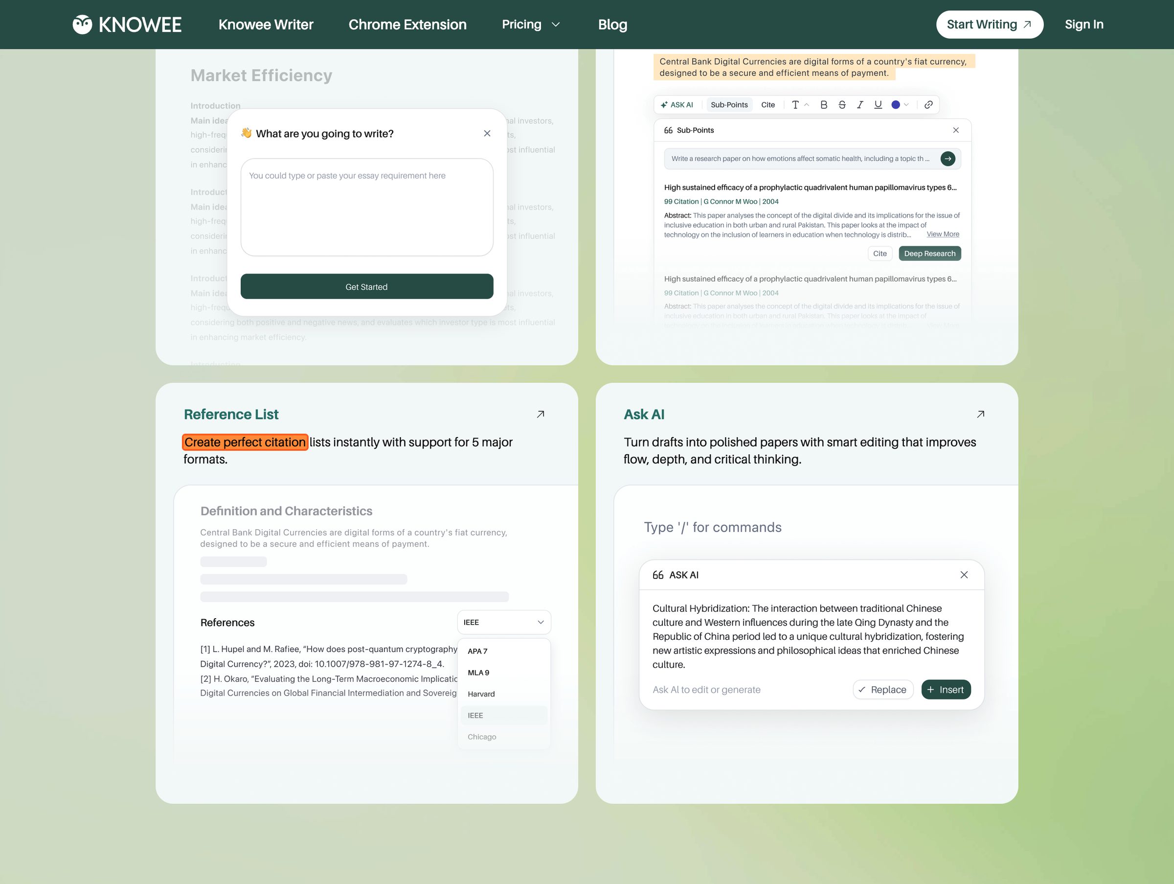 Reference List & Ask AI — real citations across 5 formats, inline edits