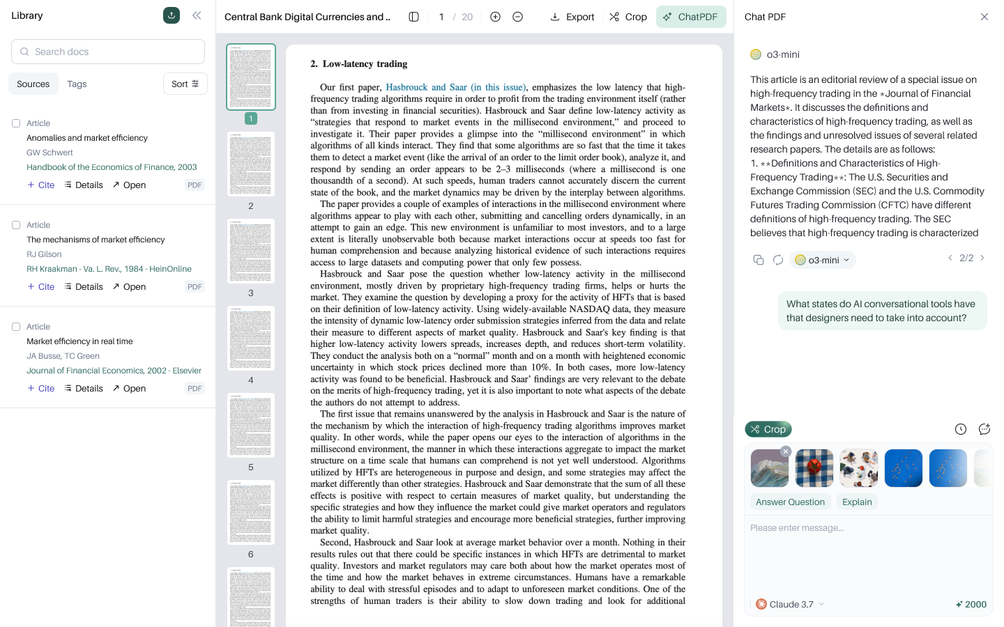 ChatPDF side-by-side reading and Q&A