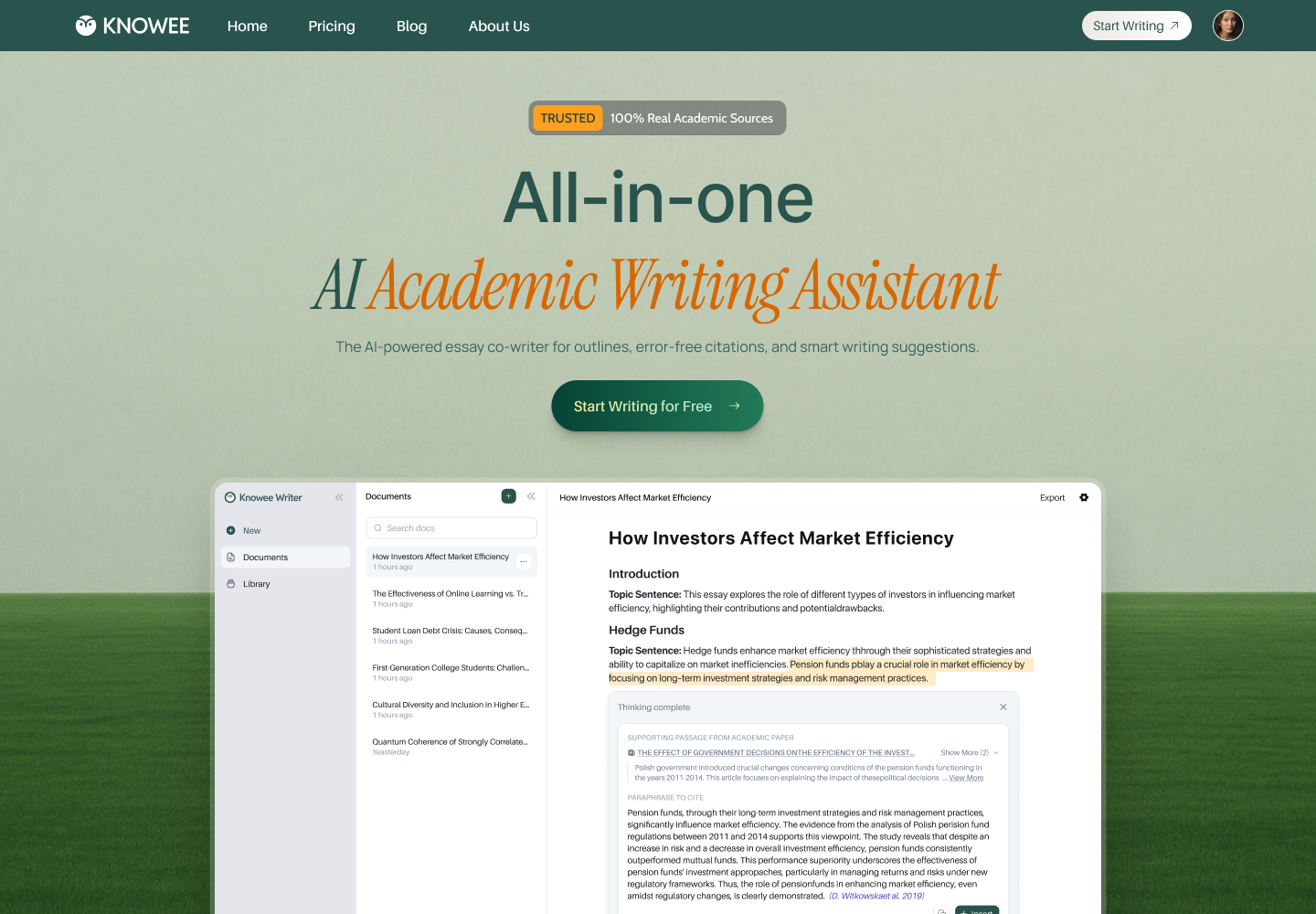 Knowee Writer product overview