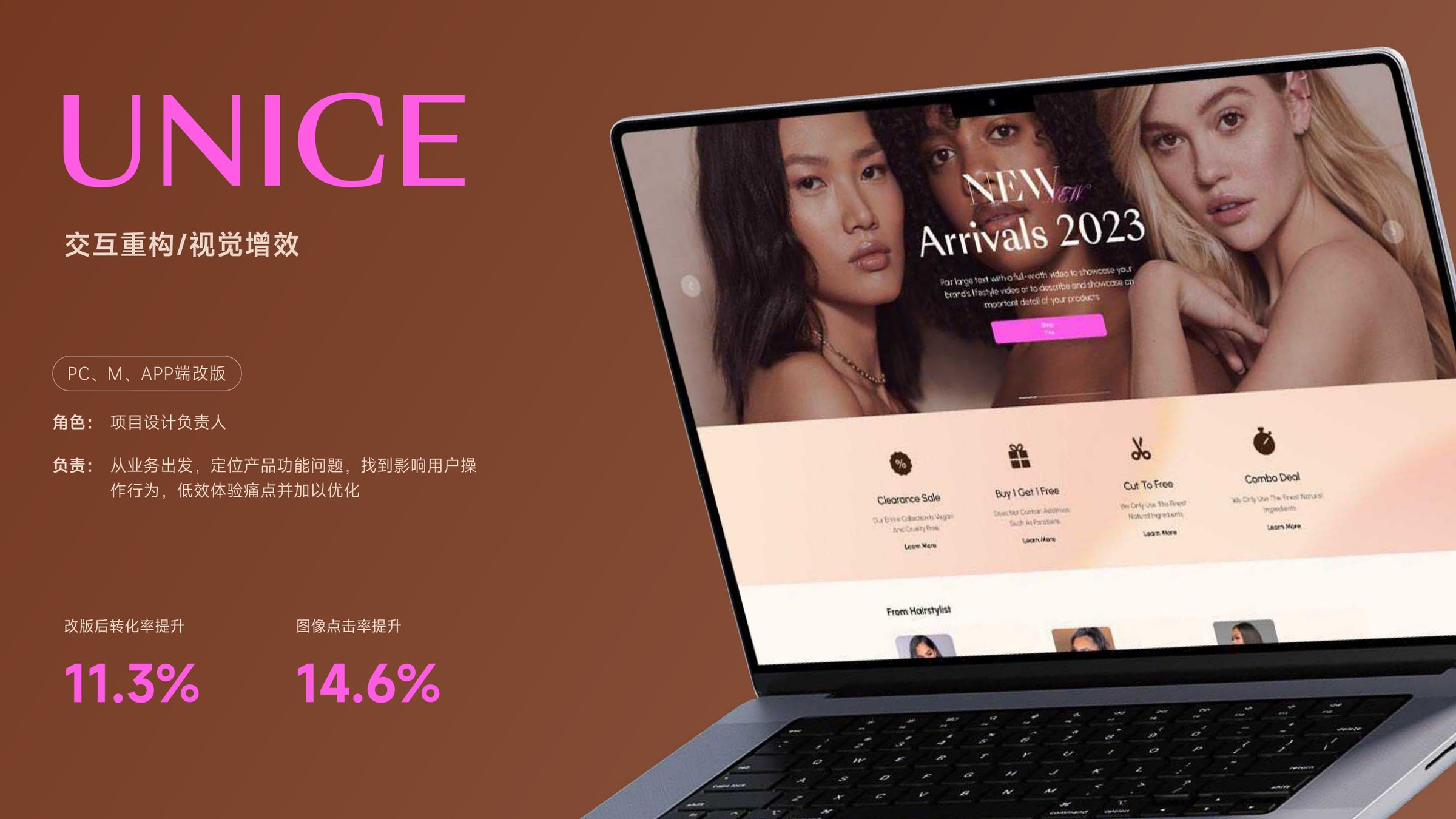 UNICE case cover — role, scope and outcome metrics